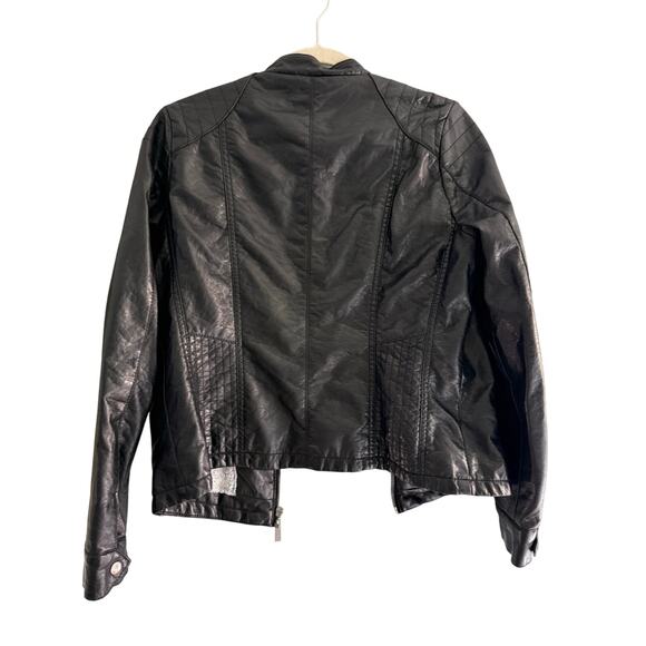 J2 by Jou Jou Faux Black Leather Jacket Size L - Picture 2 of 4